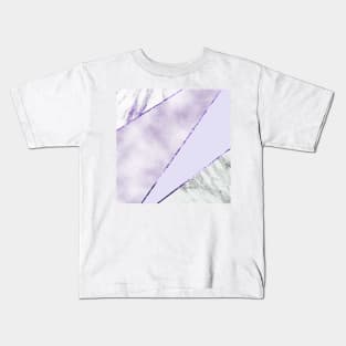 Lavender with grey marble Kids T-Shirt